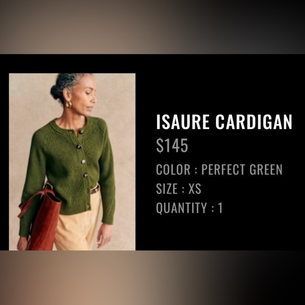 Sezane Isaure sweater XS in perfect green